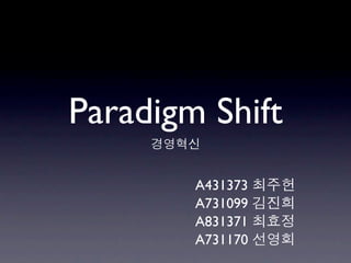 Paradigm Shift
        A431373
        A731099
        A831371
        A731170
 