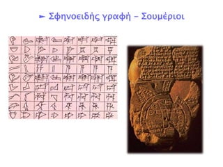 ► Σφηνοειδής γραφή - Σουμέριοι 
 