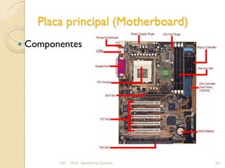 Placa principal (Motherboard)
   Componentes




          TIC   Prof. Sandrina Correia   14
 