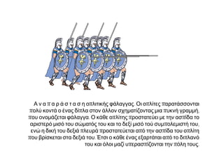 Τρεις βασικές επιδιώξεις που παράλληλα αποτελούσαν και προϋποθέσεις ύπαρξης της 
ΕΛΕΥΘΕΡΙΑ 
• Ανεξάρτητη από άλλα κράτη. 
ΑΥΤΟΝΟΜΙΑ 
πόλης-κράτους 
• Να την κυβερνούν οι ίδιοι οι πολίτες της. 
ΑΥΤΑΡΚΕΙΑ 
• Να μπορεί να τρέφει τους πολίτες της 
• να ικανοποιεί τις ανάγκες τους σε υλικά 
αγαθά. 
 