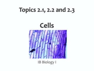 Topics 2.1, 2.2 and 2.3Cells IB Biology I 