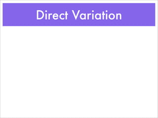 Direct Variation
 