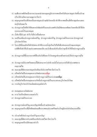 4 
 
52. ลมฟาอากาศที่เกิดเนื่องจากความแตกตางของอุณหภูมกาอากาศเหนือทวีปกับมหาสมุทร เกิดขึ้นบริเวณ
                                                        ิ
    กวาง มีชวงเกิดนานตามฤดูกาล เรียกวา
                                                          มรสุม
53. พายุหมุนเขตรอนที่เกิดเหนือมหาสมุทรบริเวณซีกโลกเหนือ ทําใหอากาศเคลื่อนที่เขาหาศูนยกลางของ
    พายุในลักษณะใด                 เขาหาศูนยกลางพายุในทิศทวนเข็มนาฬิกา
54. ปรากฏการณใดที่ทาใหฝนตกหนักผิดปกติในแถบประเทศอินโดนีเซียและเอเชียตะวันตกเฉียงใต ที่เกิด
                        ํ
    จากกระแสน้ําในมหาสมุทร                                        ข. 2
55. น้ําฝน ที่มีคา pH เทาไร จึงถือวาเปนฝนกรด
                                                                 ตํากวา 5.6
56. จงเปรียบเทียบปรากฏการณเอลนีโญ ปรากฏการณลานีโญ ปรากฏการณเรือนกระจก ปรากฏการณ
    รูโหวของโอโซน
57. ในบางปเมื่อลมสินคามีกาลังออน ทําใหกระแสน้ําอุนไหลไปไมถึงฝง ฝนจะตกบริเวณมหาสมุทร
                             ํ
    แปซิฟกจึงทําใหบริเวณประเทศออสเตรเลีย และนิวซีแลนดแหงแลงกวาทุกป ทําใหเกิดปรากฏการณใด
    ปรากฏการณเอลนีโญ
58. ปรากฏการณที่ช้นบรรยากาศที่ปองกันรังสีอลตราไวโอเลตถูกทําลายดวยสารเคมี คือปรากฏการณใด
                     ั                          ั
    รูโหวของโอโซน
59. ปรากฏการณประเทศไทยตอนนี้มฝนตกมากกวาปกติ และมีน้ําทวมกระจายไปทั่วประเทศเพราะ
                                        ี
    เหตุการณใด           ปรากฏการณเอลนีโญ
60. ลมมรสุมที่พัดจากมหาสมุทรอินเดียมายังประเทศไทย เรียกวาอะไร                   มรสุมฤดูรอน
61. แกสชนิดใดเปนสาเหตุของการเกิดฝนกรดมากที่สุด                  แกสซัลเฟอรไดออกไซด
62. แกสชนิดใดเปนสาเหตุของการเกิดปรากฎการณเรือนกระจกมากที่สุด แกสคารบอนไดออกไซด
63. แกสชนิดใดเปนสาเหตุของการเกิดทั้งปรากฏการณเรือนกระจกและรูโหวของโอโซน สาร CFC
64. การเกิดรูโหวของโอโซนมีผลตอมนุษยอยางไร ทําใหเกิดโรคมะเร็งผิวหนัง ทําใหเปนตอกระจก
ทําใหรังสียวีผานมายังโลกมากขึ้น
            ู
65. สาเหตุของการเกิดฝนกรด ข. ออกซิเจน
66. ภาวะโลกรอนมีผลกระทบอยางไร ทําใหเกิดฝนกรด พื้นที่เกษตรกรรมเสียหาย
67. ปรากฏการณเรือนกระจก มีผลอยางไร
แกสโอโซนเปนสาเหตุสําคัญของการเกิดปรากฏการณดังกลาว
68. ปรากฏการณเอลนีโญ และลานีญาเกิดขึ้นบริเวณใดของโลก มหาสมุทรแปรซิฟก
69. พายุหมุนเขตรอนที่มีอิทธิพลตอลมฟาอากาศของประเทศไทยสวนใหญมีแหลงกําเนิดมาจากที่ใด
         มหาสมุทรอินเดีย มหาสมุทรแปซิฟก
70. บริเวณใดที่เกิดปรากฏการเอลนีโญและลานีญา มหาสมุทรแปรซิฟก
71. ลมมรสุมที่พัดจากประเทศจีนมายังประเทศไทย เรียกวาอะไร มรสุมฤดูหนาว
72. พายุหมุนเขตรอนมีลักษณะอยางไร ความดันอากาศเหนือดินและน้ําตางกัน
 