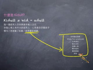 Kidult = kid + adult
 
