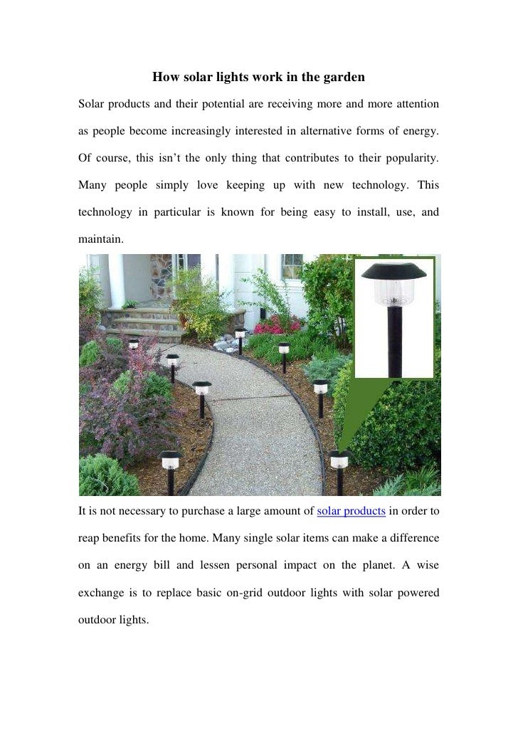 How solar lights work in the garden