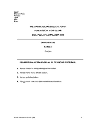 Ekonomi Asas Soalan Percubaan