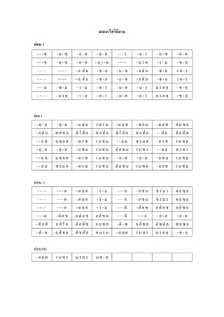 ลายนารีศรีอสาน
                                                   ี

ท่อน 1
  - - - ซฺ   - ลฺ - ซฺ    - ลฺ - ด     - ลฺ - ด   ---ร         -ม-ร       -ม-ซ        -ล-ด
  - - - ซฺ   - ลฺ - ซฺ    - ลฺ - ด    - ลฺฺ - ด    ----        -มรด       -ร-ม        -ซ-ล
   ----       ----       - ล ดํ ม      -ซ-ล       -ม-ซ         - ล ดํ ล   -ซ-ม        รด-ร
   ----       ----       - ล ดํ ม      -ซ-ล       -ม-ซ         - ล ดํ ล   -ซ-ม        รด-ร
  ---ม       -ซ-ม         -ร-ม         -ด-ร       -ม-ด         -ม-ร       ม ร ด ลฺ    - ซฺ - ลฺ
   ----      -มรด         -ร-ม         -ด-ร       -ม-ด         -ม-ร       ม ร ด ลฺ    - ซฺ - ลฺ


ท่อน 2
 - ลฺ - ด    - ลฺ - ม    -มซม         รดรม        -มลซ         -ซลม       -มลซ        ลมซล
 - ล ดํ ม    ซลซล        ดํ รํ ดํ ล   ซ ล ดํ ล    ดํ รํ ดํ ล   ซ ล ดํ ล   - - ดํ ล    ดํ ล ดํ ซ
 --ลซ        ลซลด        -ดรซ         รมซม        --ลม         ซรมด       -ดรซ        รมซม
 - ลฺ - ด    - ลฺ - ม    -มซม         รมซม        ดํ ล ซ ม     รมซร       - - ด ลฺ    ดรดร
 --มซ        มซลด        -ดรซ         รมซม        - ลฺ - ด     - ลฺ - ม   -มซม        รมซม
 --ลม        ซรมด        -ดรซ         รมซม        ดํ ล ซ ม     รมซด       -ดรซ        รมซม

ท่อน 3
  ----        ---ด       - ด ลฺ ด      -ร-ม        ---ล        -ลซม       ซรมร        ด ลฺ ซฺ ลฺ
  ----        ---ด       - ด ลฺ ด      -ร-ม        ---ล        -ลซม       ซรมร        ด ลฺ ซฺ ลฺ
  ----        ---ด       - ด ลฺ ด      -ร-ม        - - - ดํ    - ดํ ล ซ   ล ดํ ล ซ    ล ดํ ซ ล
  ---ด       - ดํ ล ซ    ล ดํ ล ซ     ล ดํ ซ ล     - - - ดํ     ---ล       -ล-ล        -ล-ล
 - ดํ ล ดํ   ล ดํ รํ ล   ดํ ล ดํ ซ    ลมซล        - ดํ - ซ     ล ดํ ซ ล   ดํ ซ ดํ ล   ซมซล
 - ดํ - ซ    ล ดํ ซ ล    ดํ ซ ดํ ล    ซมรม        - ด ลฺ ด     รมซร       ม ร ด ลฺ    - ซฺ - ลฺ

ท่อนจบ
 - ด ลฺ ด    รมซร        มรดร         มซ-ล
 