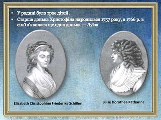 Elisabeth Christophine Friederike Schiller   Luise Dorothea Katharina
 