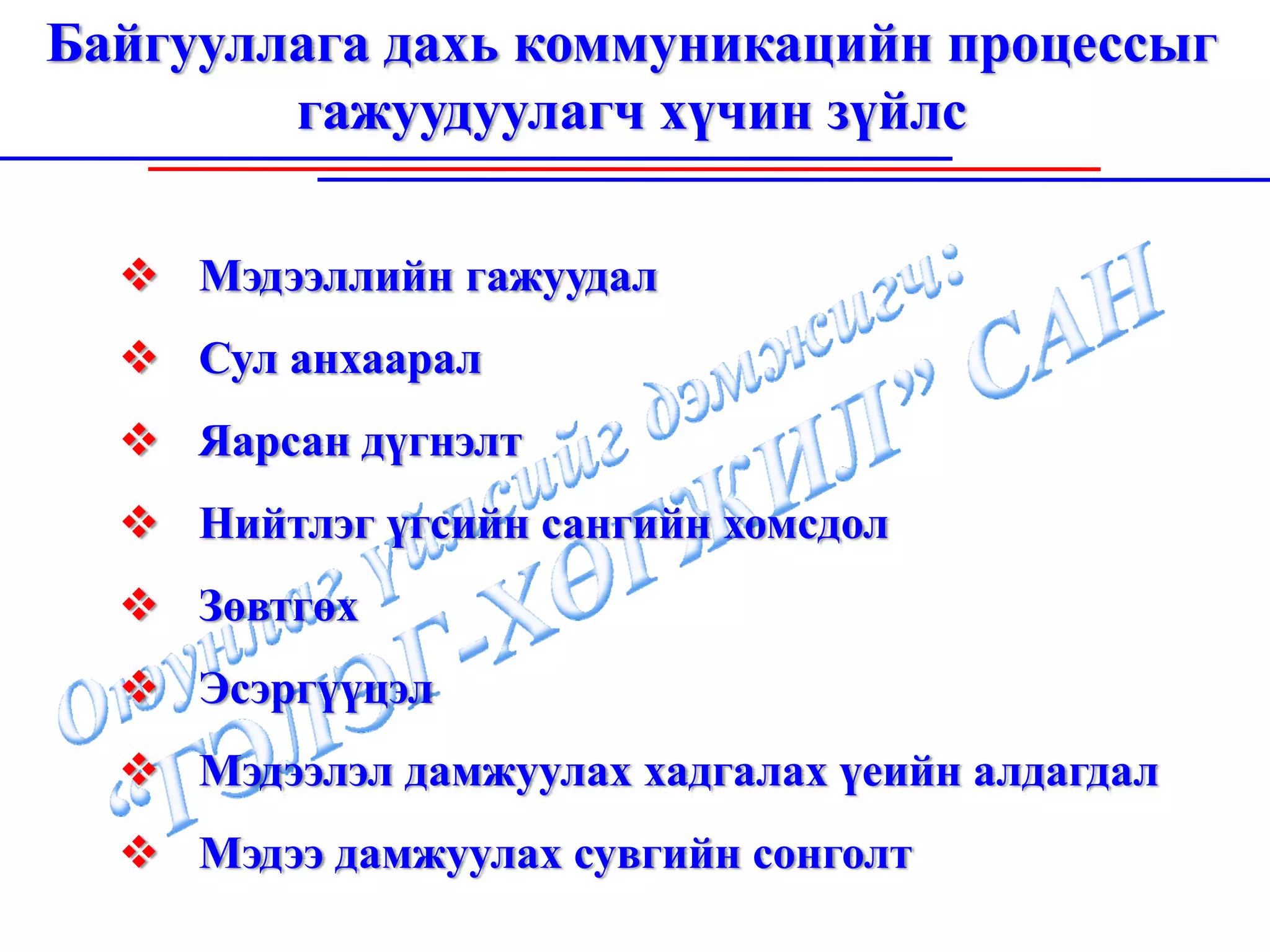 Байгууллага дахь харилцаа буюу Коммуникаци, харилцааны үүрэг, зарчим ...