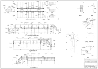 A
DWG TITLE :
E3
DRAWN CHECKED DATE JOB
NO.
DWG NUMBER REV
STRUCTURE:
CUSTOMER:
REV DATE REMARKS
A 12/09/10 ISSUE FOR APPROVAL
REFERENCE:
HOLES :
SHOP FINISH :
UNLESS NOTED
NIPISI 03-02-80-08 W5M PUMP STATION
TUS SAC 12/09/10
1714
Pembina Pipeline Corporation
BOLTS UNLESS NOTED
STRUCTURAL FRAMING PLAN
DD
CC
A A
METER SKID A & B PLAN
CP1001
PL15X220
HR1032
L64X64X6.4
HR1030
L64X64X6.4
HR1031
L64X64X6.4
HR1006
BLL65*65*6
ST1005
C230X22
HR1005
BLL65*65*6
ST1006
C230X22
CP1001
PL15X220
HR1034
L64X64X6.4
HR1036
L64X64X6.4
B1012
W200X36
B1011
W200X36
HR1009
L64X64X6.4
B1008
C150X12
HR1033
L64X64X6.4
B1010
L76X76X6.4
HR1010
L64X64X6.4
HR1010
L64X64X6.4
B1013
W150X22
B1013
W150X22
HR1035
L64X64X6.4
HR1037
L64X64X6.4
C1007
W150X22
HR1009
L64X64X6.4
B1007
C150X12
HR1034
L64X64X6.4
9980
5799
+655.500
+653.800
SECTION : A - A
SKID B
B1012
W200X36
5600
PS-103PS-102PS-101
ST1008
C230X22
HR1006
BLL65*65*6
1875
1875
HR1004
BLL65*65*6
2340
2340
GRATING
SP-116PS-104PS-105
C1001
W150X22
ST1013
C230X22
EL. +656032 HR1005
BLL65*65*6
551
551
19510@200=2000
+655.500
+653.800
PS-105
SECTION : D - D
SKID A
HR1003
BLL65*65*6
HR1006
BLL65*65*6
ST1011
C230X22
ST1009
C230X22
SP-116 PS-104
HR1005
BLL65*65*6
19510@200=2000
C1001
W150X22
EL. +656000
GRATING
HR1004
BLL65*65*6
PS-103 PS-102 PS-101
HR1037
L64X64X6.4
HR1066L64X64X6.4
5799
+655.500
+653.800
PS-103
SECTION : C - C
PLATFORM BETWEEN SKID A & B
C1001
W150X22
B1006
C200X17
2348
DET C
ST1009
C230X22
HR1005
BLL65*65*6
19510@200=2000
C1008
W150X22
ST1007
C230X22
1881
HR1006
BLL65*65*6
F
F
SP-116 PS-104 PS-105
5600
DET E
HR1036
L64X64X6.4
PS-102 PS-101
B1005
C200X17
2095
11@200=2200
C1005
W150X22
2351
EL. +656042
GRATING
541
182
6
3
p1003
PL10X63
6
ST1009 C230X22
200200
25
25
GRATING
DETAIL C
5
25
5
5
3
6
5
TYPICAL CONECTION
DETAIL
GG
b1047
W310X39
a1020
L76X76X6.4
EL. +655807
300307213
b1050
W150X22
c1041
C200X17
p1015
PL10X52
p1001
PL10X250
F - F
355035
49 152 49
6512065
b1050
W150X22
p1001
PL10X250
a1020
L76X76X6.4
2 - 18 O HOLES
G - G
H
H
BEAM
COLUMN
DETAIL E
6
1.5mm1.5mm1.5mm1.5mm
p1014
PL10X80
COLUMN
b1063
W200X36
p1014
PL10X80
H - H
 