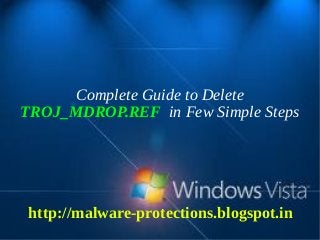 Complete Guide to Delete
TROJ_MDROP.REF in Few Simple Steps




http://malware-protections.blogspot.in
 