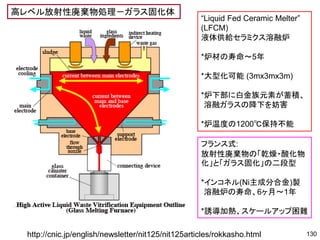 高レベル放射性廃棄物処理－ガラス固化体
                                                    “Liquid Fed Ceramic Melter”
                      ...