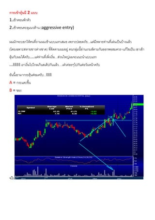 การเขาหุนมี 2 แบบ
1.เขาตอนพักตัว
2.เขาตอนทะลุแนวตาน (aggressive entry)
ผมมักจะบอกใหคนที่ถามผมเขาแบบแรกเสมอ เพราะปลอดภัย...แตมีหลายทานที่เลนเปนบางแลว
(โดยเฉพาะสหายชาวตางซาด) ที่ติดตามผมอยู คนกลุมนี้อานเกมสตามกันออกพอสมควร+แกไขเปน เขาเขา
ลุนกับผมไดครับ....แตทานที่เพิ่งเริ่ม...สวนใหญผมจะแนะนําแบบแรก
...อิอิอิอิ เราเริ่มไปไกลเกินสเต็ปกันแลว....เดวคอยๆไปกันตอวันหนาครับ
อันนี้เอามากระตุนตอมครับ...อิอิอิ
A = กระแดะขึ้น
B = ของ
จริง
 