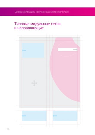 Типовые модульные сетки
и направляющие
Основы композиции и идентификации имиджевого стиля
66
 