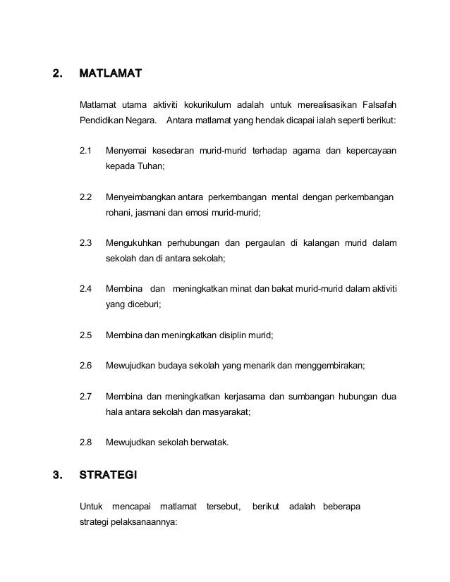 2 Konsepmatlamat Strategi Dan Pelaksanaan Kokurikulum