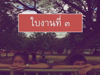 ใบงานที่ ๓
 