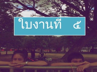 ใบงานที่ ๕
 