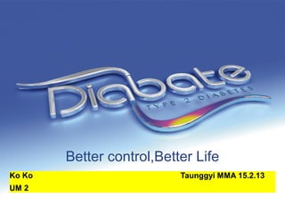 Better control,Better Life
Ko Ko Taunggyi MMA 15.2.13
UM 2
 