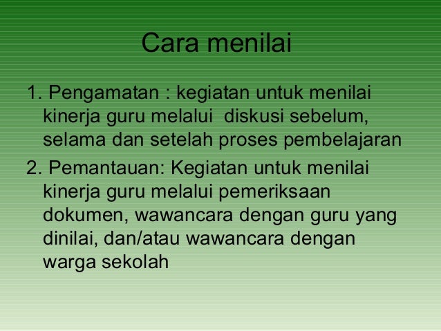 Penilaian Kinerja Guru