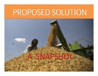 PROPOSED SOLUTION
A SNAPSHOT
 