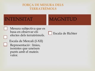 FORÇA DE MESURA DELS
TERRATRÈMOLS
 