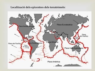 
Localització dels epicentres dels terratrèmols:
 