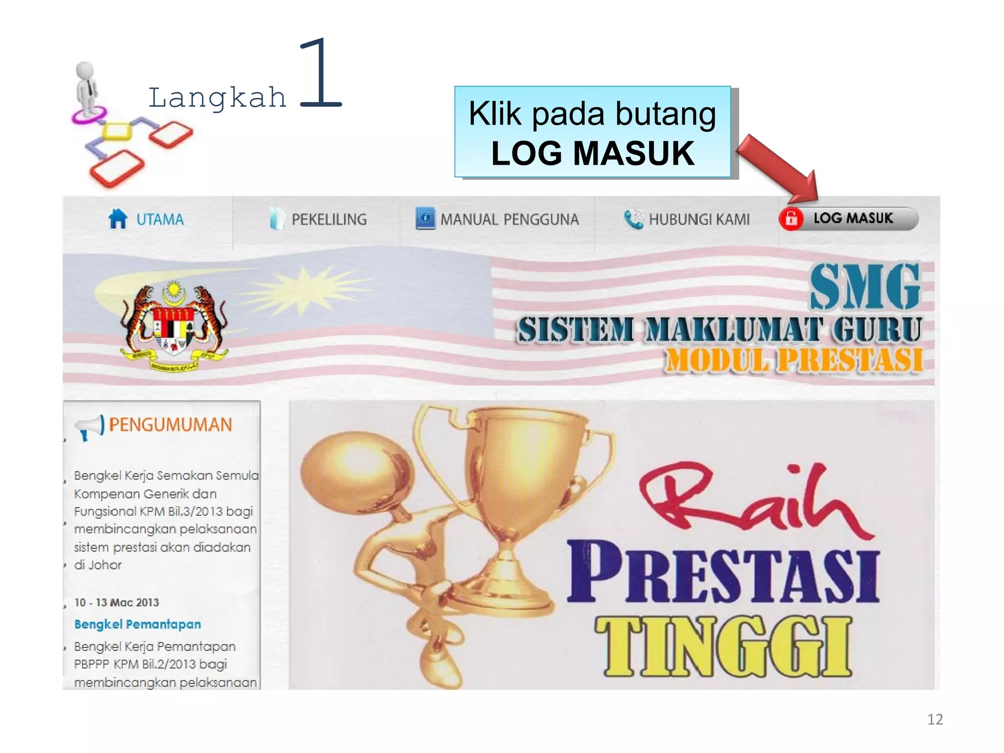 Klik pada butang
LOG MASUK
Klik pada butang
LOG MASUK
Langkah1
12
 