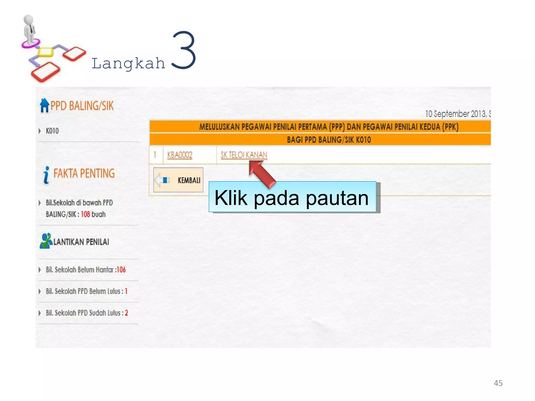 Klik pada pautanKlik pada pautan
Langkah3
45
 