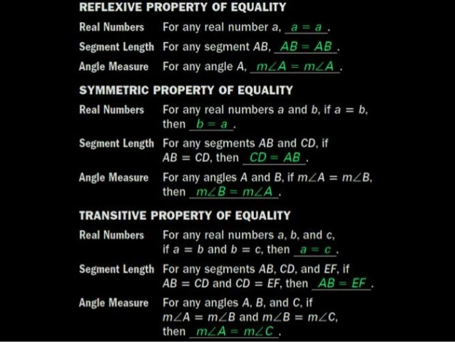 2 5 Reason Using Properties From Algebra