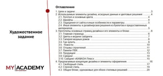 Художественное
задание

 