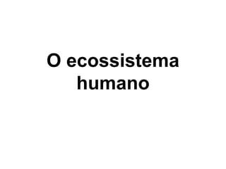 O ecossistema
humano

 