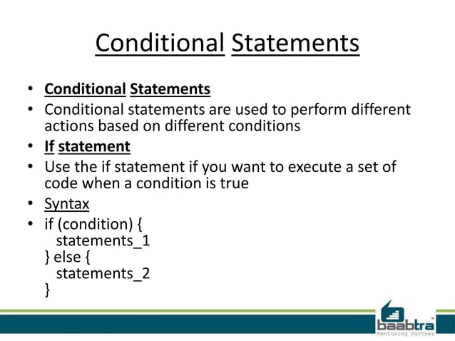 conditional statements | PPT | Free Download