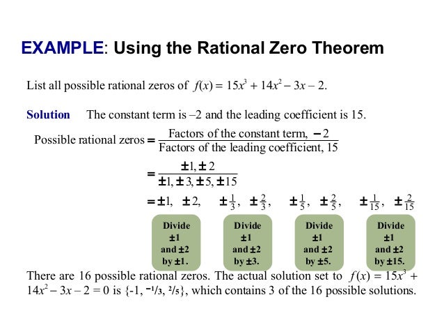 Rational zeros and decarte s rule of signs