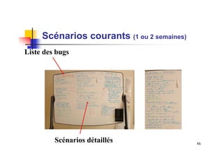 Scénarios courants (1 ou 2 semaines)
Liste des bugs

Scénarios détaillés

46

 