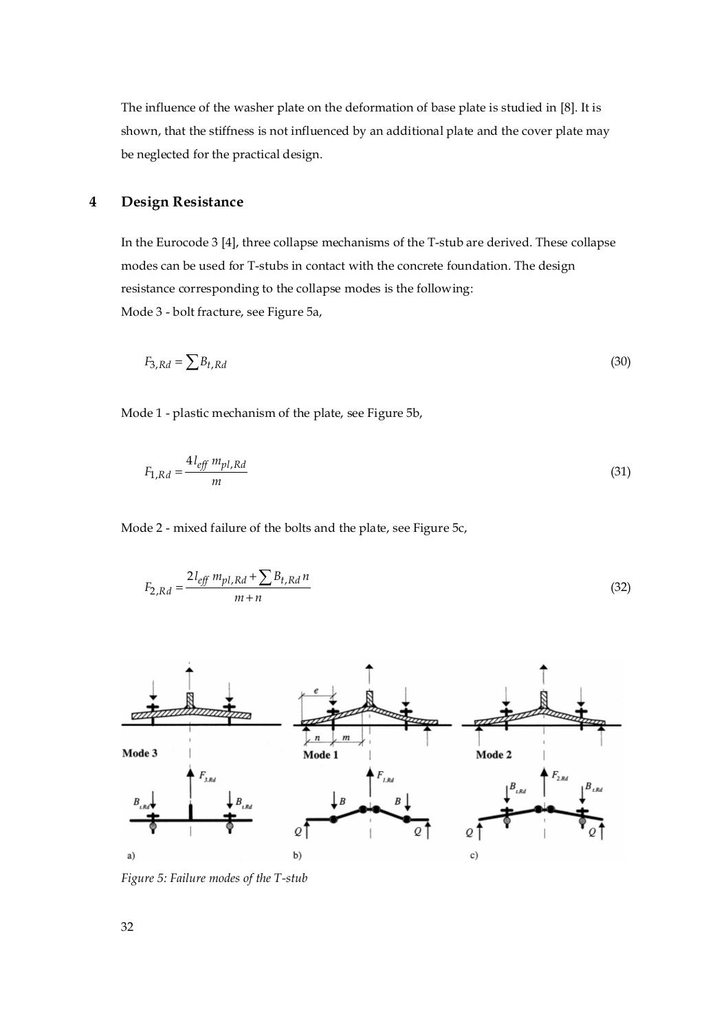 base plate in bending and anchor bolts in tension