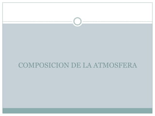 COMPOSICION DE LA ATMOSFERA

 
