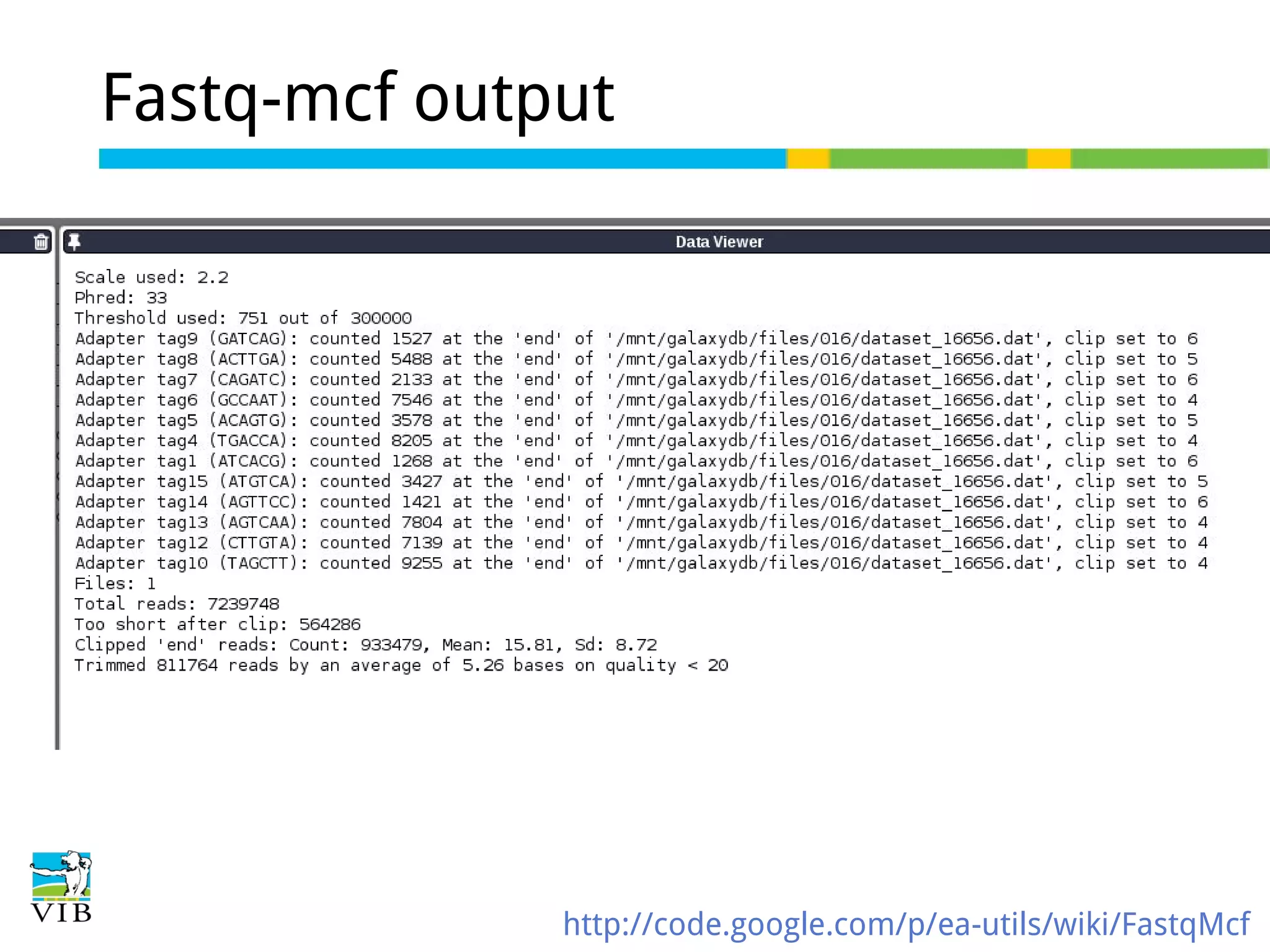 Fastq-mcf output

http://code.google.com/p/ea-utils/wiki/FastqMcf

 