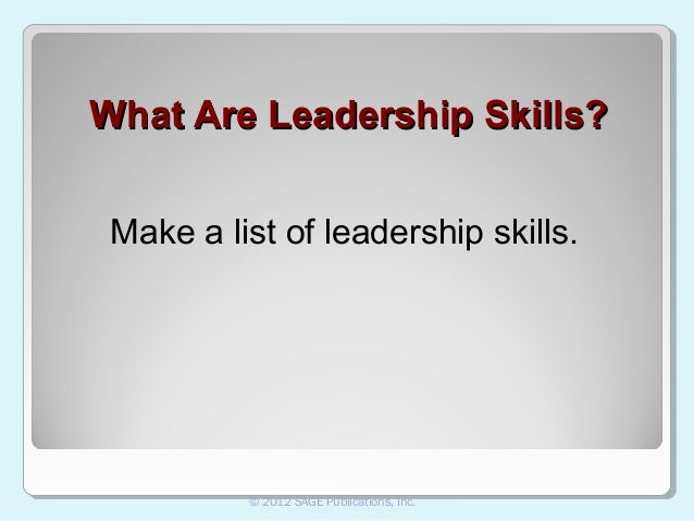 leadership skill list
