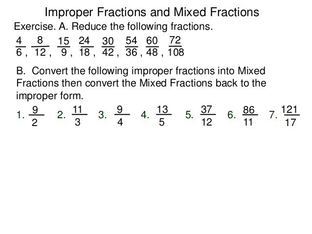 2 6 improper fractions and mixed numbers w improper fractions to simplest form