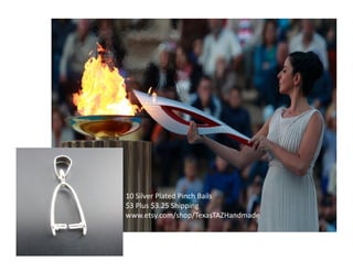 10 Silver Plated Pinch Bails
$3 Plus $3.25 Shipping
www.etsy.com/shop/TexasTAZHandmade

 