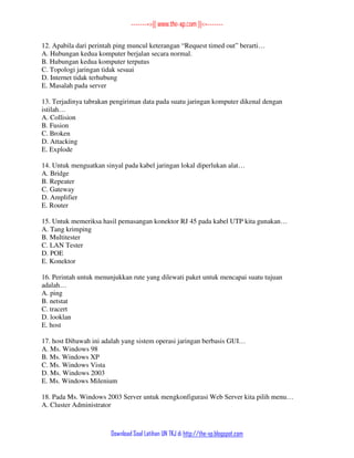 2. contoh soal un kejuruan tkj (smk) lengkap --- www.the-xp.com