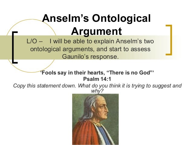 An Argument On An Ontological Argument
