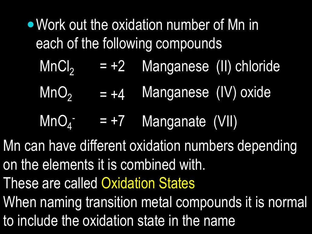 Oxidation number rules chart picture