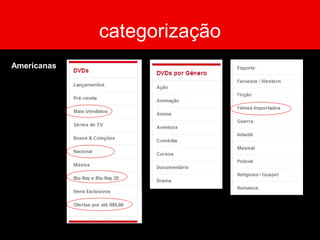 categorização
Americanas
 