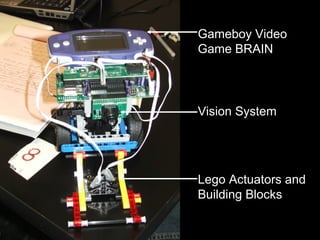 Gameboy Video
Game BRAIN
Vision System
Lego Actuators and
Building Blocks
 
