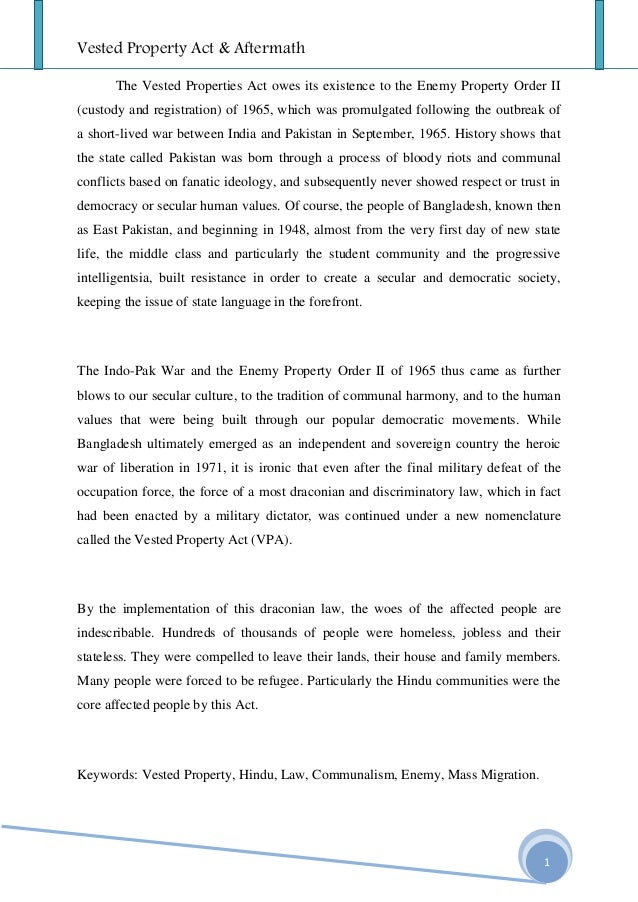 2. vested property act and aftermath