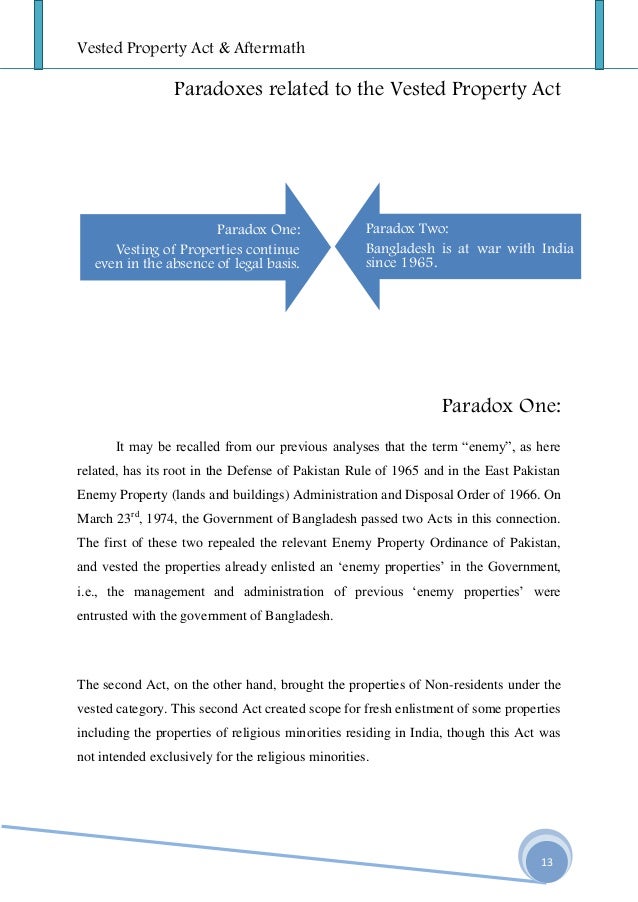 2. vested property act and aftermath
