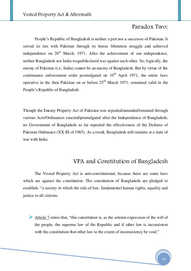 2. vested property act and aftermath