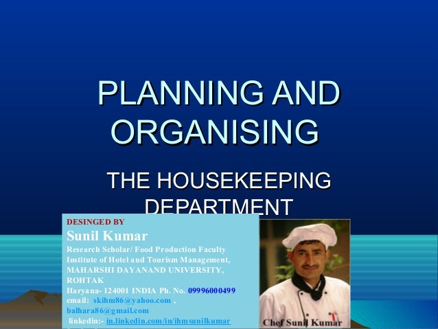 Revised Planning And Organising In Housekeeping