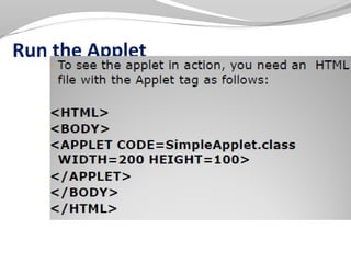 Run the Applet
 